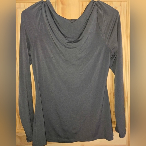 Womens Size Medium Cowl Neck Blouse Gray - Picture 2 of 2